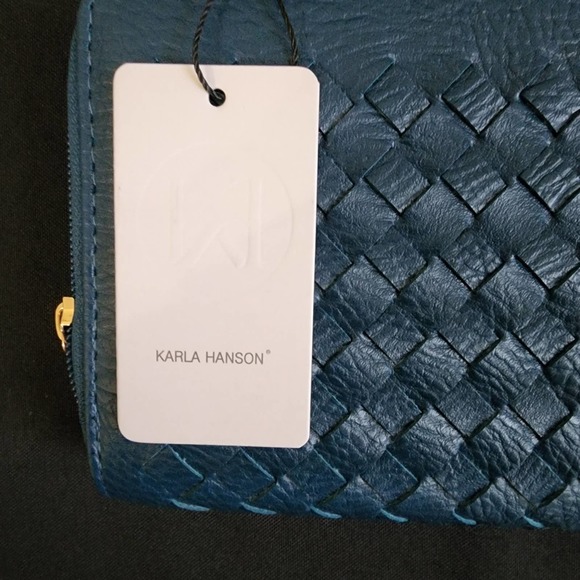 Karla Hanson RFID-Blocking Ellen Woven Phone Wallet in Blue - NWT - Picture 3 of 10